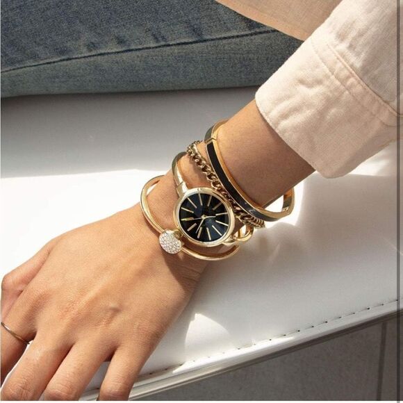 Stacking watch and bangle set - green - Picture 2 of 7